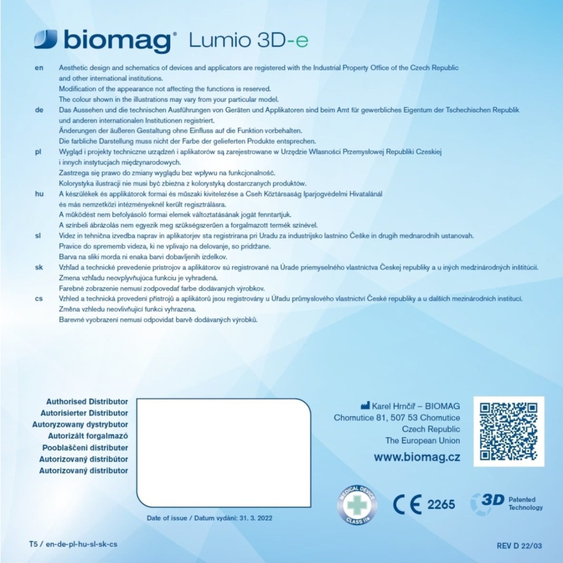 Instructions for use for Lumio 3D-e